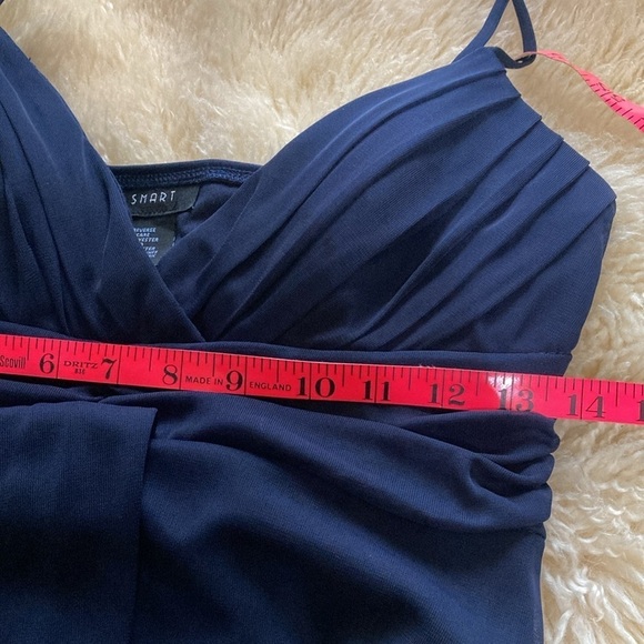 Navy blue full length spaghetti strap dress size 12 - Picture 7 of 7